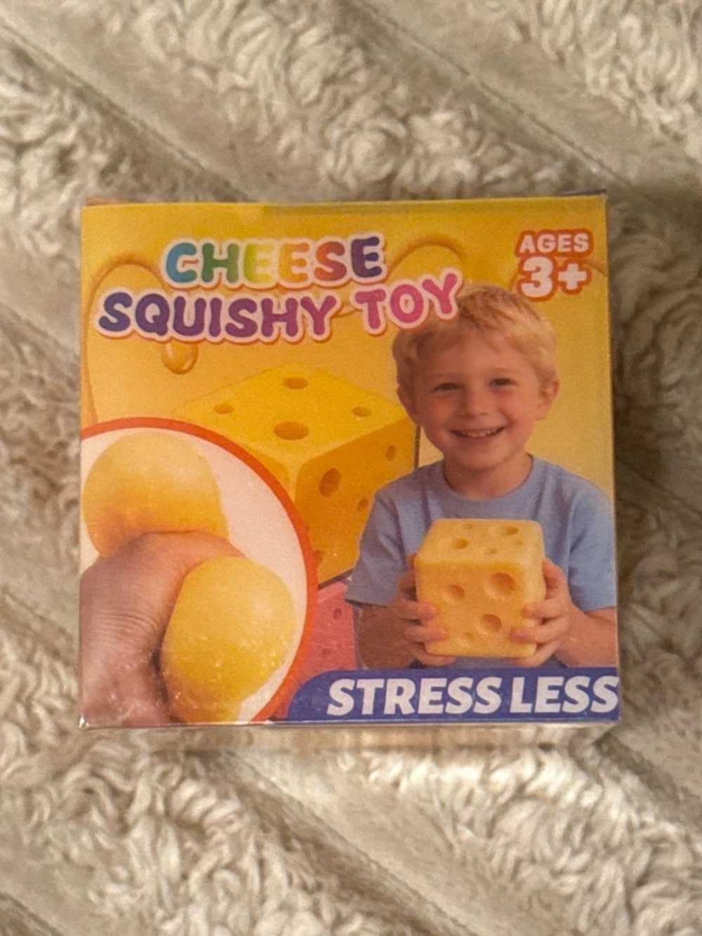 Cheese Squishy Toy Stress Ball - Yellow